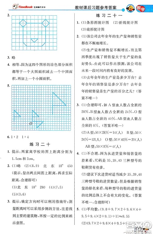 河北教育出版社2021小学创新一点通六年级数学语文合订本下册彩色升级版答案