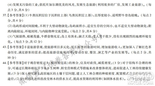 百校联盟2021届普通高中教育教学质量监测考试全国I卷文科综合试题及答案