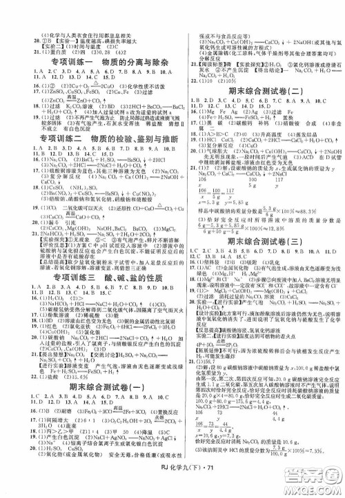 黑龙江少年儿童出版社2021创新与探究测试卷九年级化学下册人教版答案