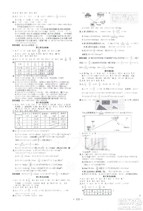广东经济出版社2021名校课堂数学六年级下册人教版答案