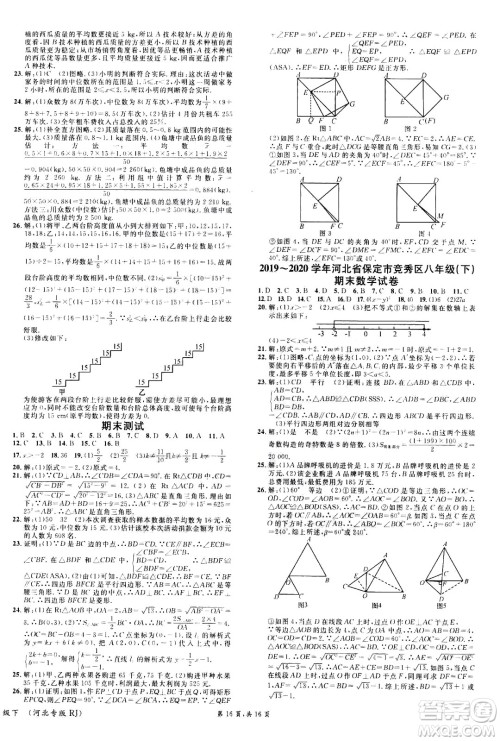 吉林教育出版社2021名校课堂河北专版领导者数学八年级下册RJ人教版答案