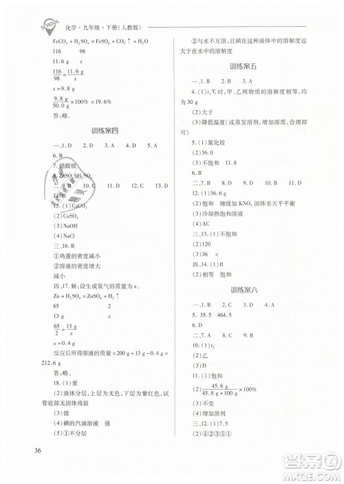 山西教育出版社2021新课程问题解决导学方案化学九年级下册人教版答案 山西教育出版社2021新课程问题解决导学方案化学九年级下册人教版答案