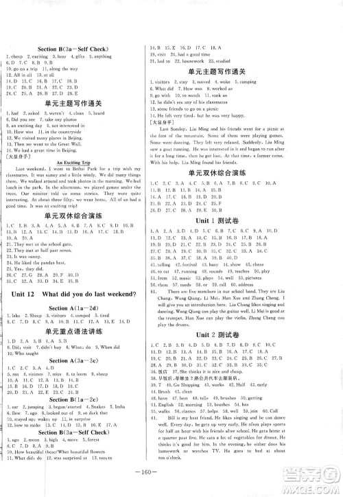 团结出版社2021中华题王英语七年级下册RJ人教版答案 团结出版社2021中华题王英语七年级下册RJ人教版答案