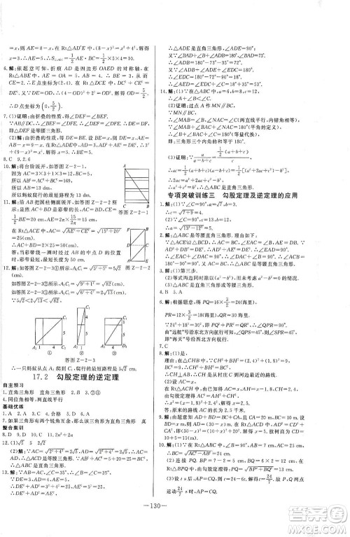团结出版社2021中华题王数学八年级下册RJ人教版答案
