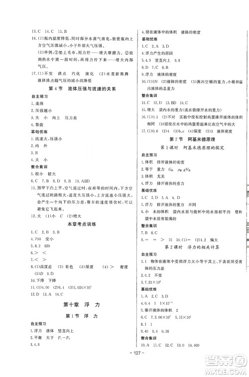 团结出版社2021中华题王物理八年级下册RJ人教版答案 团结出版社2021中华题王物理八年级下册RJ人教版答案