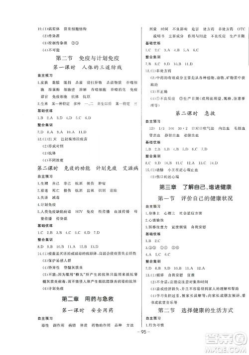 团结出版社2021中华题王生物八年级下册RJ人教版答案 团结出版社2021中华题王生物八年级下册RJ人教版答案