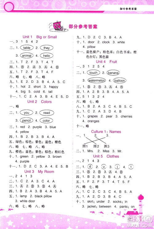 广西师范大学出版社2021新课程学习辅导英语三年级下册广东人民版答案