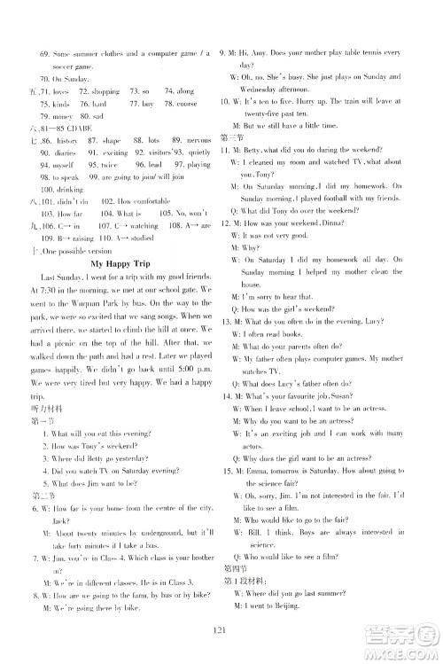 河北教育出版社2021年英语配套综合练习七年级下册河北教育版答案 河北教育出版社2021年英语配套综合练习七年级下册河北教育版答案