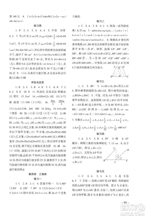 北京师范大学出版社2021年数学配套综合练习七年级下册北师大版答案
