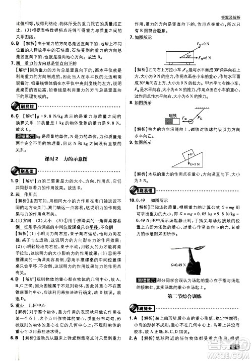 开明出版社2021版初中必刷题物理八年级下册课标版苏科版答案 开明出版社2021版初中必刷题物理八年级下册课标版苏科版答案