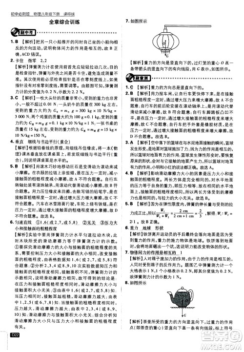 开明出版社2021版初中必刷题物理八年级下册课标版苏科版答案 开明出版社2021版初中必刷题物理八年级下册课标版苏科版答案