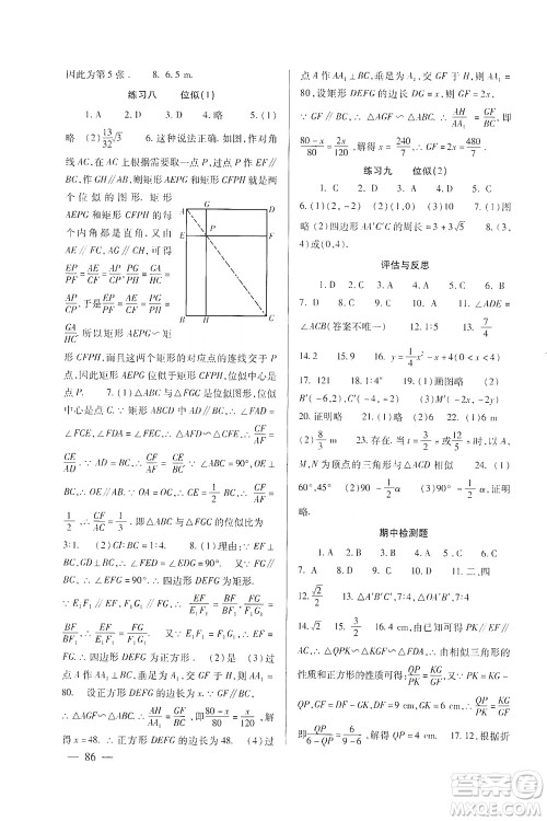 北京师范大学出版社2021年数学配套综合练习九年级下册人教版答案 北京师范大学出版社2021年数学配套综合练习九年级下册人教版答案