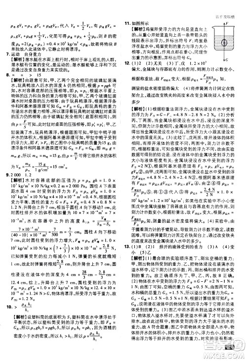 开明出版社2021版初中必刷题物理八年级下册RJ人教版答案 开明出版社2021版初中必刷题物理八年级下册RJ人教版答案