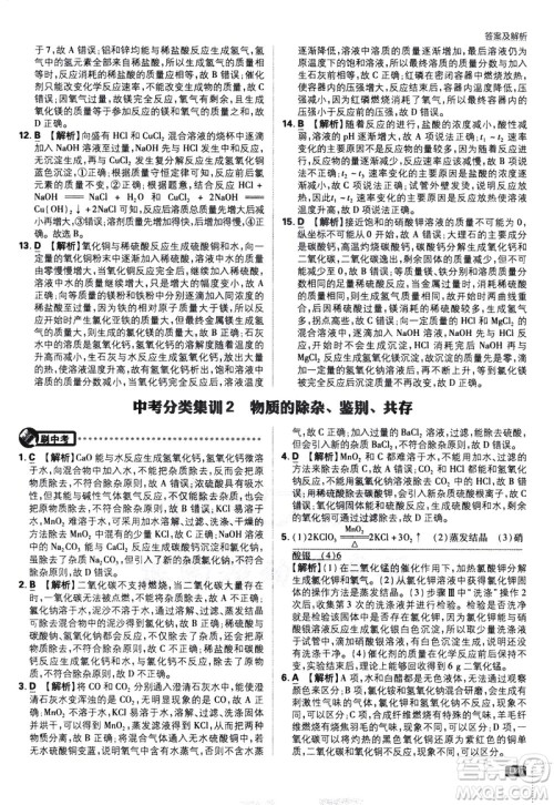 开明出版社2021版初中必刷题化学九年级下册RJ人教版答案