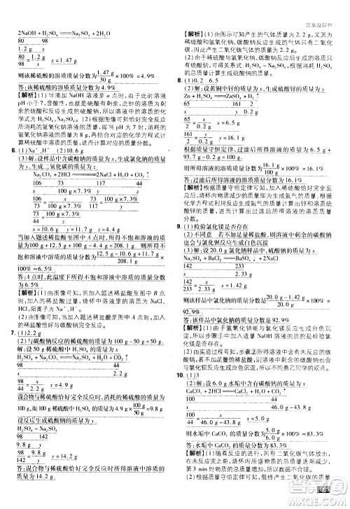 开明出版社2021版初中必刷题化学九年级下册RJ人教版答案