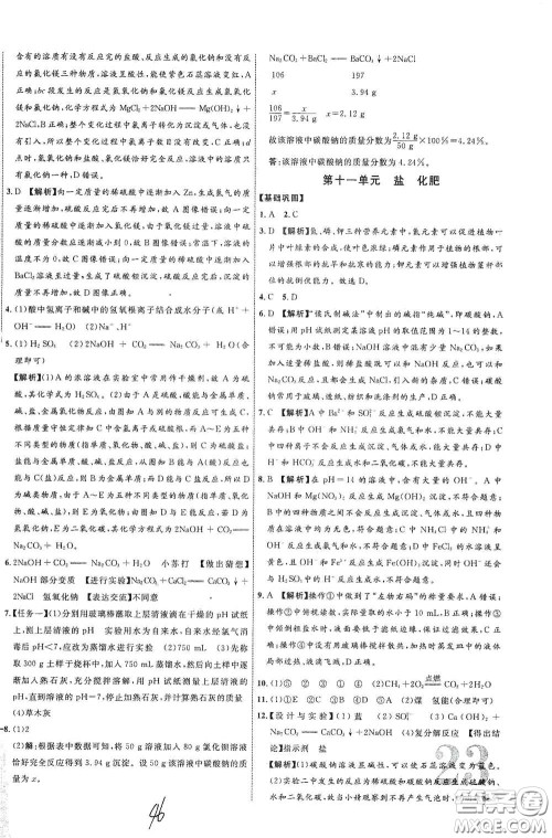 2021云南中考新突破课后作业2021升级版化学答案 2021云南中考新突破课后作业2021升级版化学答案
