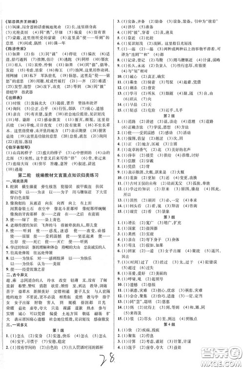 世界图书出版公司2021江西中考新突破2021升级版语文答案