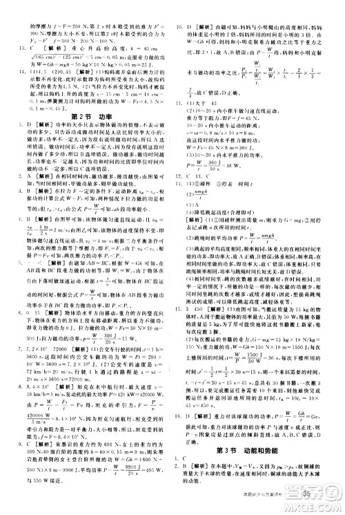 阳光出版社2021练就优等生物理同步作业八年级下册新课标RJ人教版答案