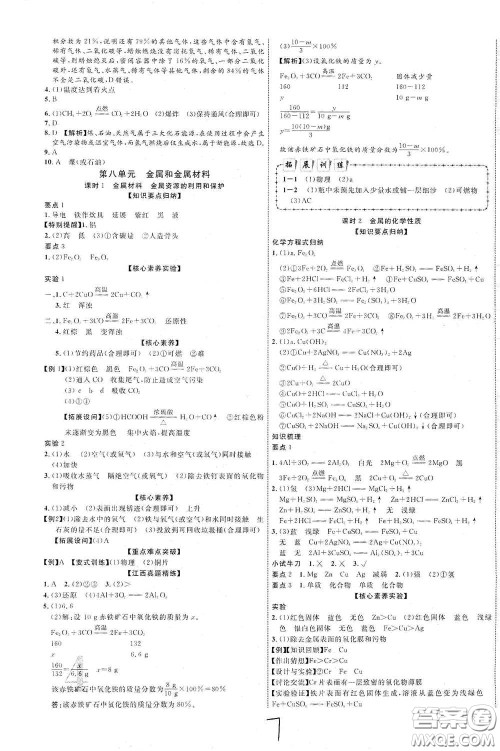 世界图书出版社公司2021江西中考新突破2021升级版化学答案