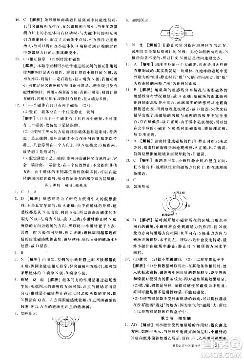 阳光出版社2021练就优等生物理同步作业九年级全一册下新课标RJ人教版答案