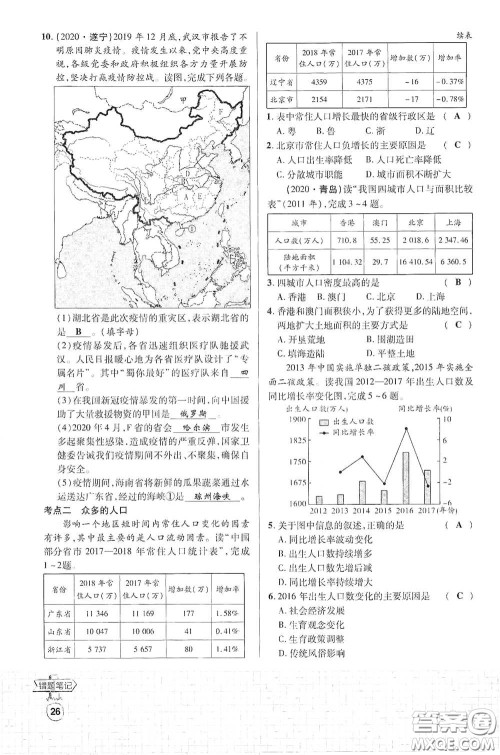 世界图书出版公司2021江西中考新突破课后作业2021升级版地理答案