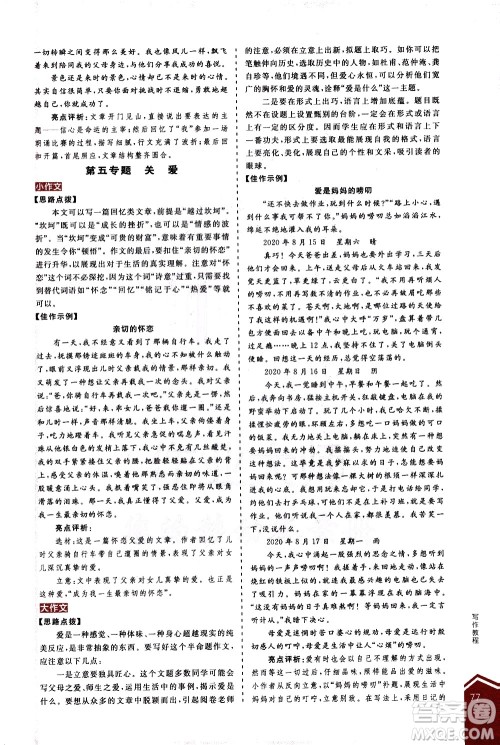 阳光出版社2021练就优等生语文写作教程九年级下册新课标RJ人教版答案