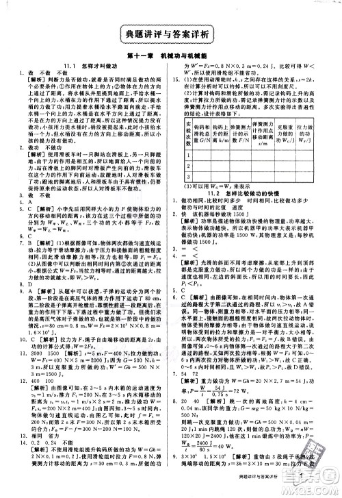 阳光出版社2021练就优等生物理同步作业专题训练九年级新课标HY沪粤版答案