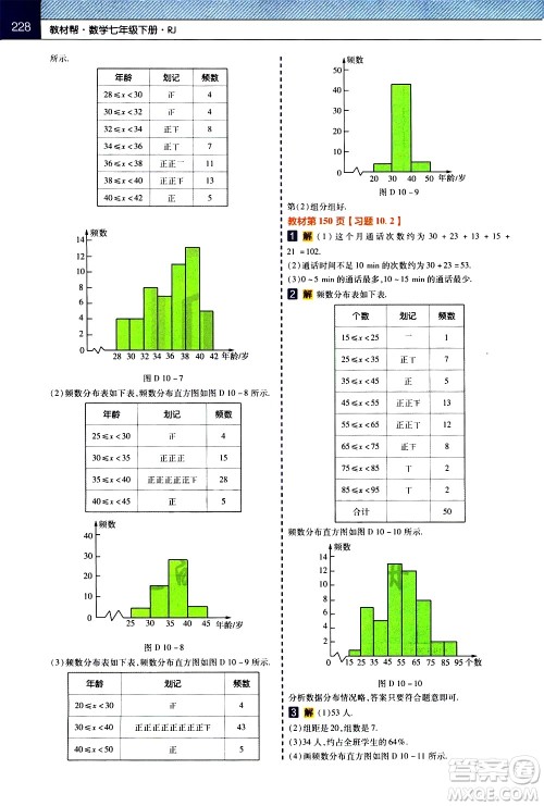南京师范大学出版社2021教材帮初中数学七年级下册RJ人教版答案 南京师范大学出版社2021教材帮初中数学七年级下册RJ人教版答案