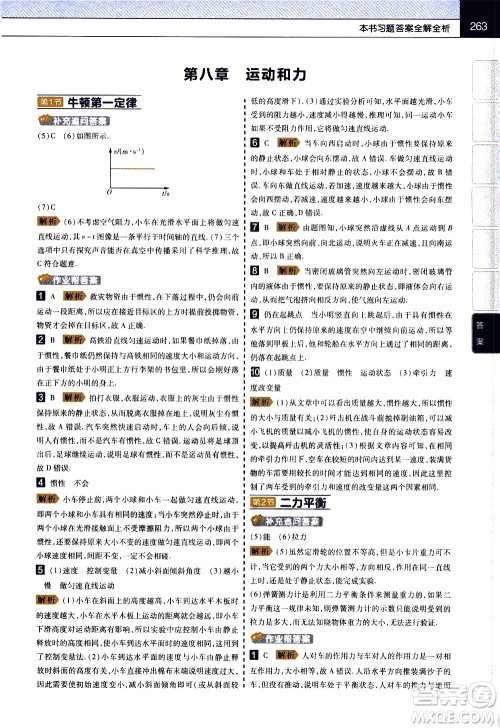 南京师范大学出版社2021教材帮初中物理八年级下册RJ人教版答案 南京师范大学出版社2021教材帮初中物理八年级下册RJ人教版答案