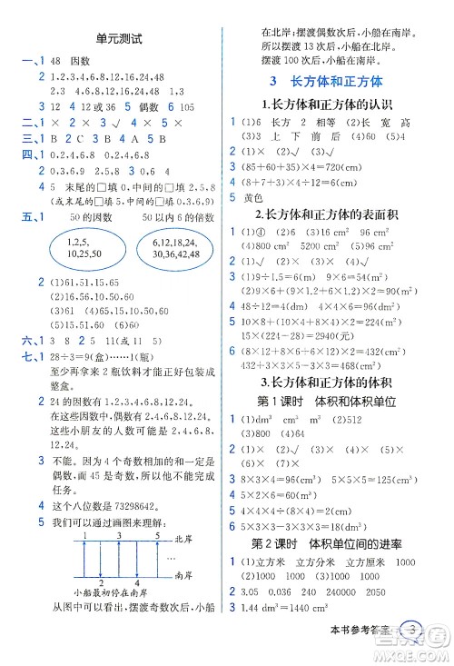 人民教育出版社2021教材解读数学五年级下册人教版答案