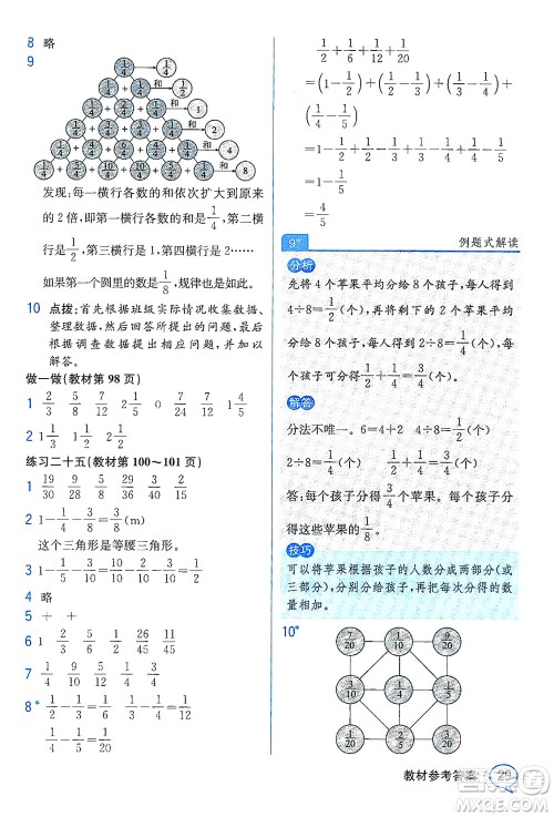 人民教育出版社2021教材解读数学五年级下册人教版答案