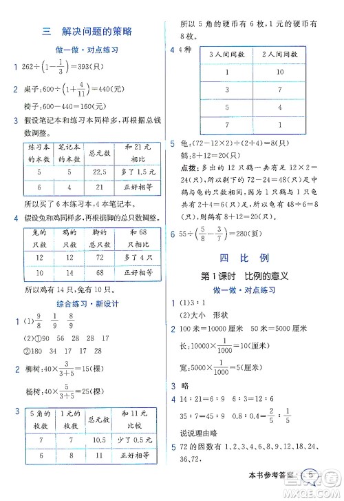 现代教育出版社2021教材解读数学六年级下册SJ苏教版答案