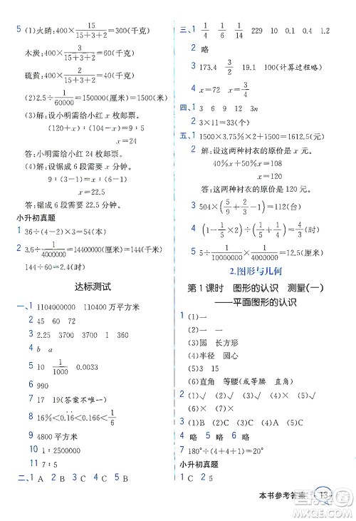 现代教育出版社2021教材解读数学六年级下册SJ苏教版答案