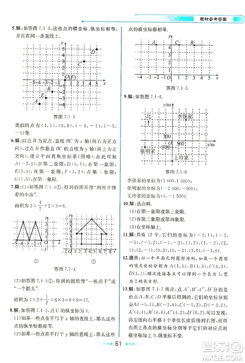 人民教育出版社2021教材解读数学七年级下册人教版答案