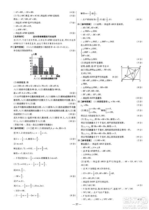 延边教育出版社2021版金考卷活页题选名师名题单元双测卷数学八年级下册RJ人教版答案 延边教育出版社2021版金考卷活页题选名师名题单元双测卷数学八年级下册RJ人教版答案