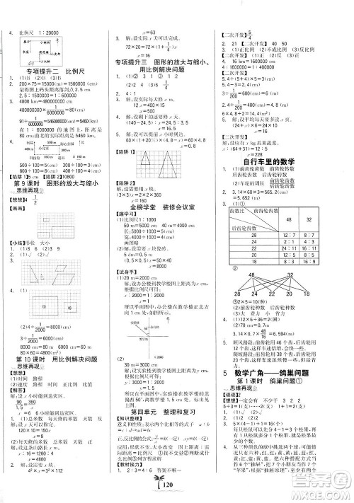 延边大学出版社2021世纪金榜金榜小博士数学六年级下册RJ人教版答案