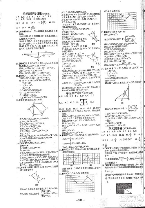 延边大学出版社2021世纪金榜百练百胜数学七年级下册BS北师大版答案