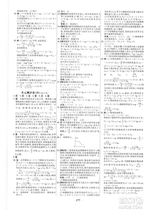 安徽师范大学出版社2021世纪金榜百练百胜物理八年级下册人教版答案 安徽师范大学出版社2021世纪金榜百练百胜物理八年级下册人教版答案