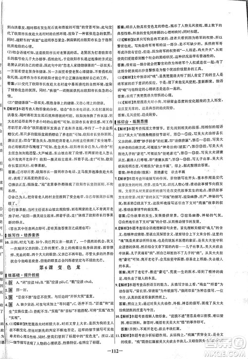 安徽师范大学出版社2021世纪金榜百练百胜语文九年级下册人教版答案