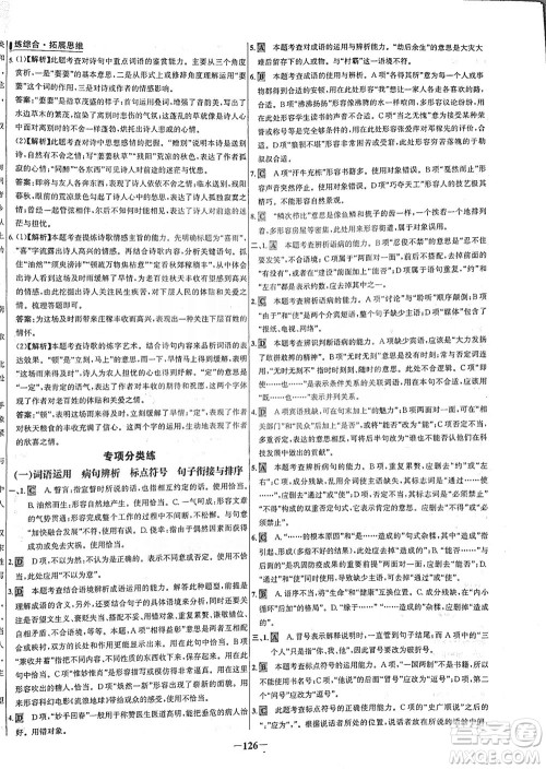 安徽师范大学出版社2021世纪金榜百练百胜语文九年级下册人教版答案