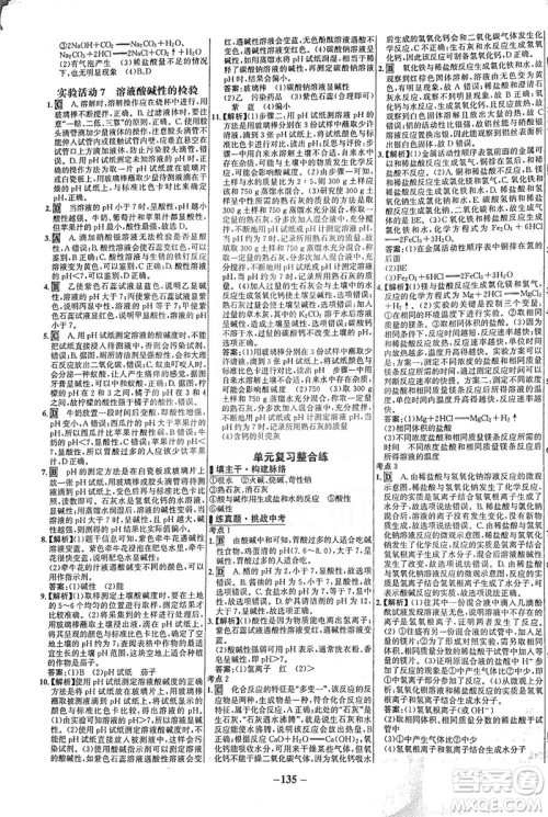 安徽师范大学出版社2021世纪金榜百练百胜化学九年级下册人教版答案 安徽师范大学出版社2021世纪金榜百练百胜化学九年级下册人教版答案