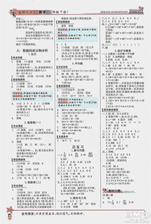 延边大学出版社2021世纪金榜金榜大讲堂数学四年级下册BS北师大版答案 延边大学出版社2021世纪金榜金榜大讲堂数学四年级下册BS北师大版答案
