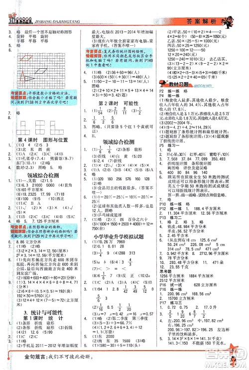 延边大学出版社2021世纪金榜金榜大讲堂数学六年级下册SJ苏教版答案