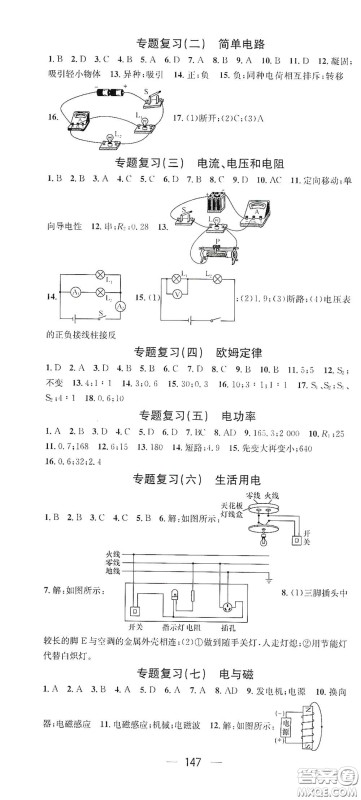 江西教育出版社2021名师测控九年级物理下册人教版江西专版答案