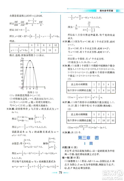现代教育出版社2021教材解读数学九年级下册BS北师大版答案