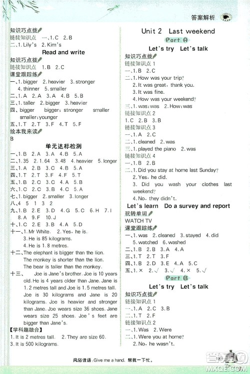 延边大学出版社2021世纪金榜金榜大讲堂英语六年级下册三年级起点人教PEP版答案