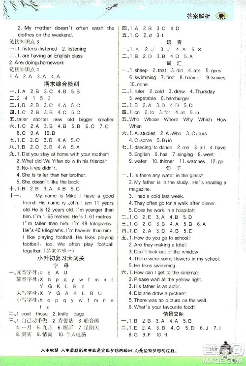 延边大学出版社2021世纪金榜金榜大讲堂英语六年级下册三年级起点人教PEP版答案