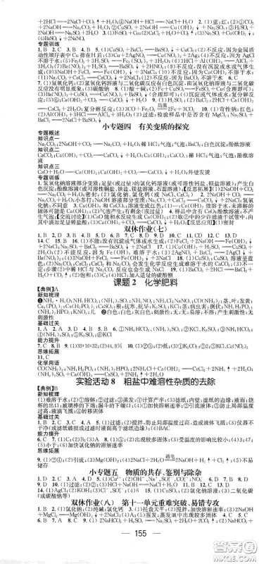 江西教育出版社2021名师测控九年级化学下册人教版江西专版答案