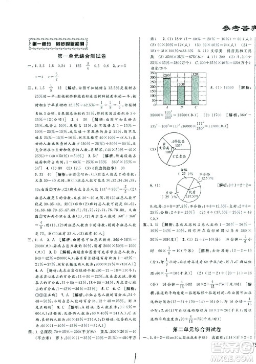 新世纪出版社2021同步跟踪全程检测及各地期末试卷精选数学六年级下册苏教版答案