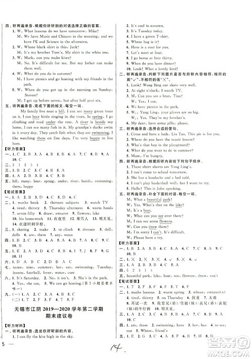 新世纪出版社2021同步跟踪全程检测及各地期末试卷精选英语五年级下册译林版答案 新世纪出版社2021同步跟踪全程检测及各地期末试卷精选英语五年级下册译林版答案